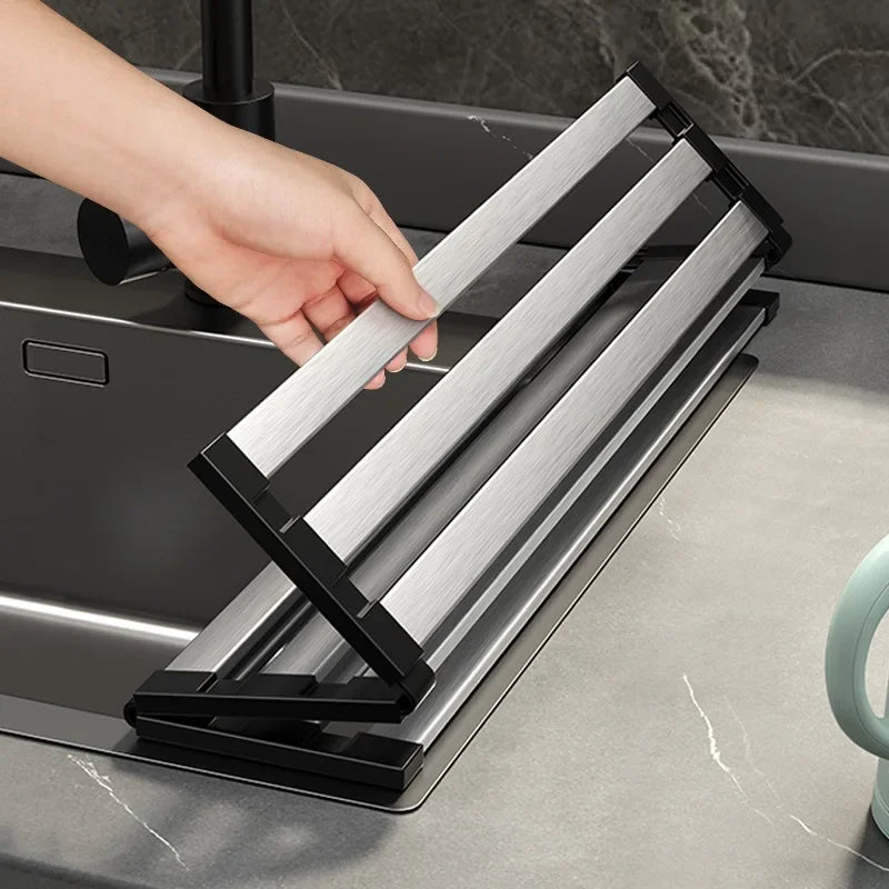 Dutrieux Stainless Steel Kitchen Sink Drain Rack Foldable