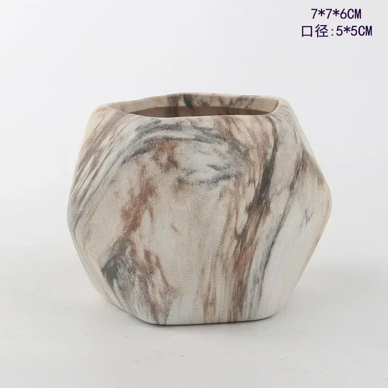 Ceramic Water Transfer Succulent Pots Nordic Garden Art Vase