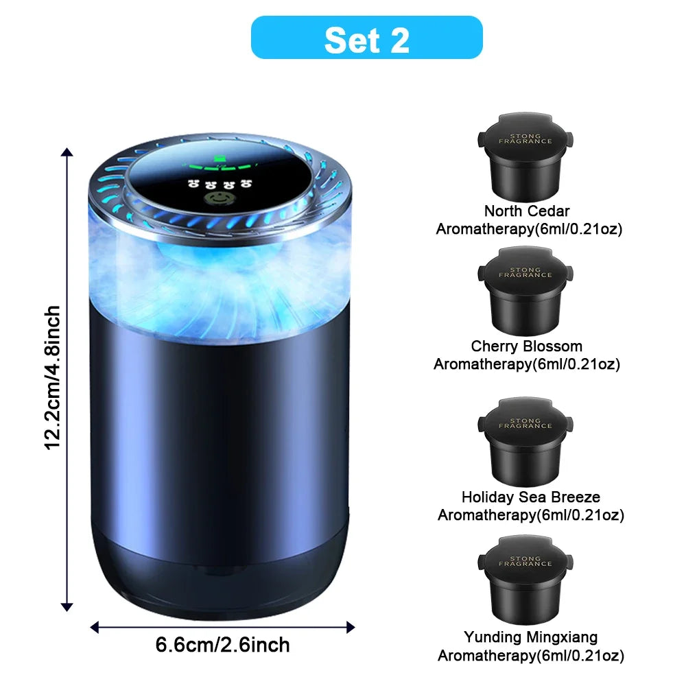 Smart Car Air Freshener Humidifier Cloud  Diffuser Rechargeable Solid Aroma 4 Modes Fragrance Adjustable Interior Deodorant