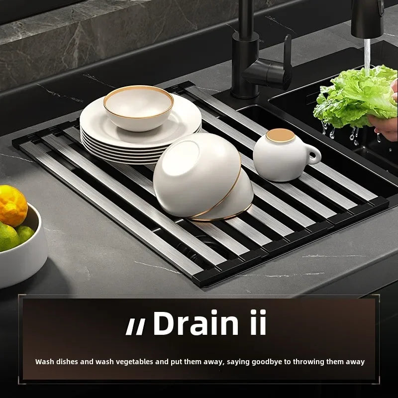 Dutrieux Stainless Steel Kitchen Sink Drain Rack Foldable