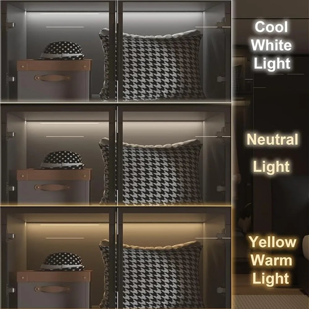 Wardrobe Cabinet with LED Light Strips, Modern Armoire Closet with Glass Doors, 59.1" W Large Bedroom Armoire Clothes Organizer