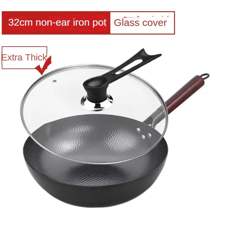 Zhangqiu Iron Wok Nonstick Flat Bottom Induction Cooking