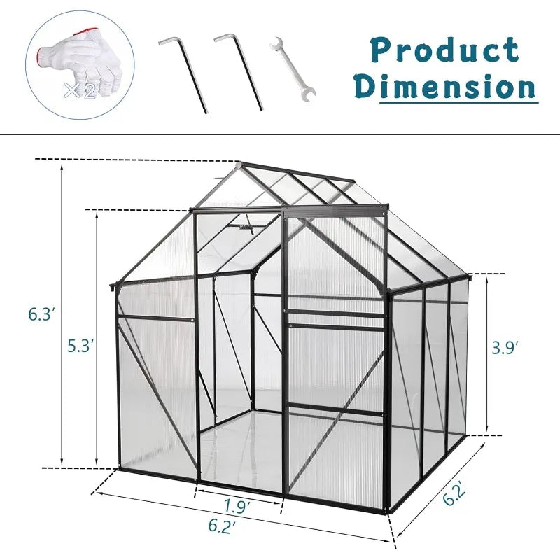 Hign-concerned Polycarbonate Walk In Greenhouse All Season