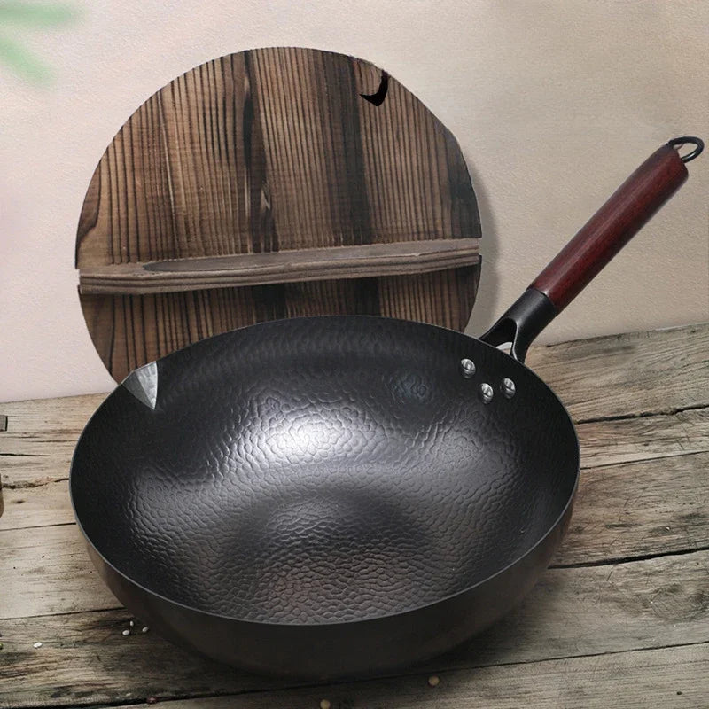 Zhangqiu Iron Wok Nonstick Flat Bottom Induction Cooking