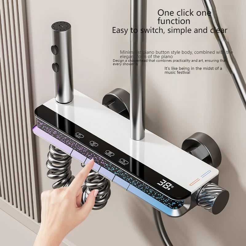 Yuki Digital Display Shower Set With Starry Sky Light