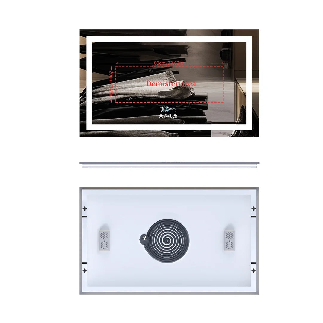 LUVODI Illuminated Bluetooth Bathroom Mirror With Defog And Speaker