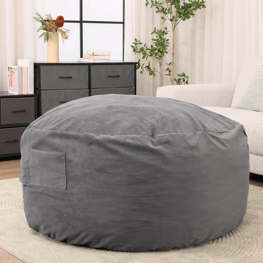 JHK Oversized 3/4FT Bean Bag Chair for Gaming and Reading Foam Filled Couch with Removable Washable Cover Living Room Furniture