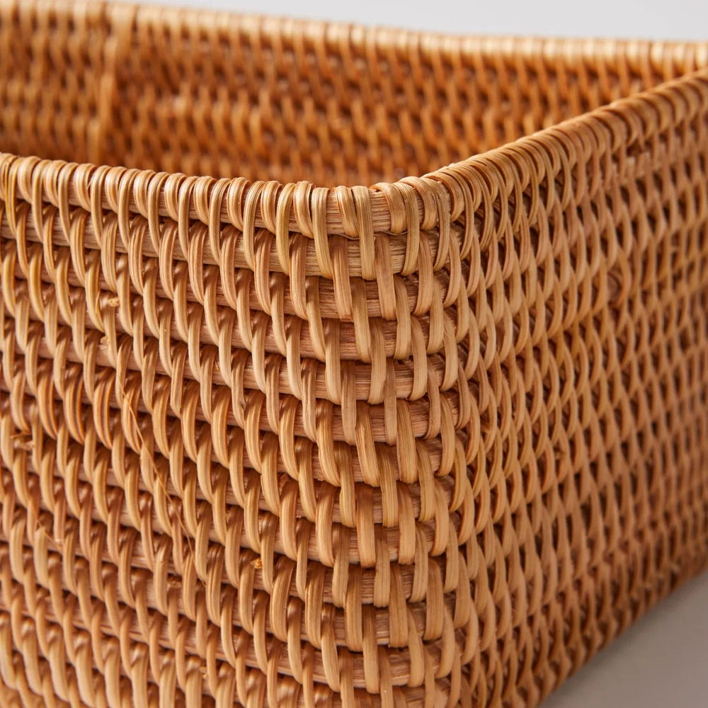 NONECN Rattan Bathroom Organizer Basket Rust Resistant Storage