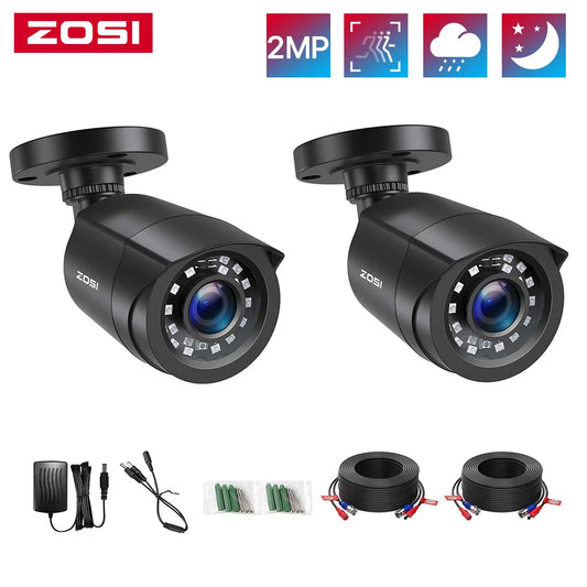 ZOSI 2MP HDTVI Outdoor Surveillance Camera Kit With Night Vision