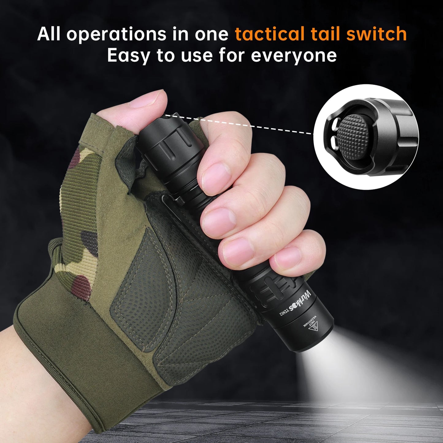 Wurkkos TD02 Tactical Flashlight 2000 Lumen USB Type C EDC