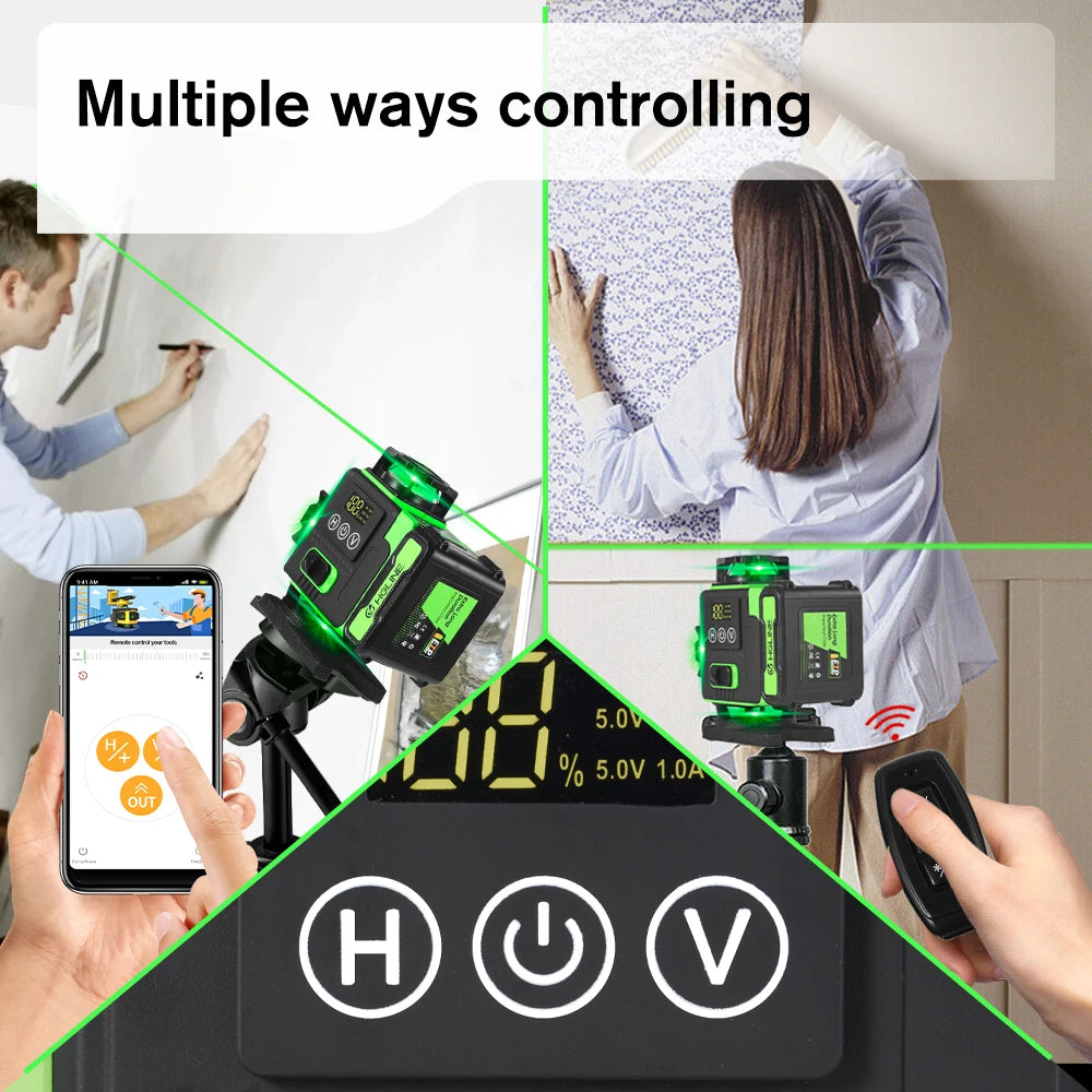 HGLINE 16 Line Laser Level With Tripod And App Remote