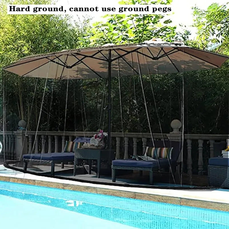 15Ft Mosquito Netting for Patio 15ft Double-Sided Umbrella Large Outdoor, Patio Screen Mesh with Double Zipper