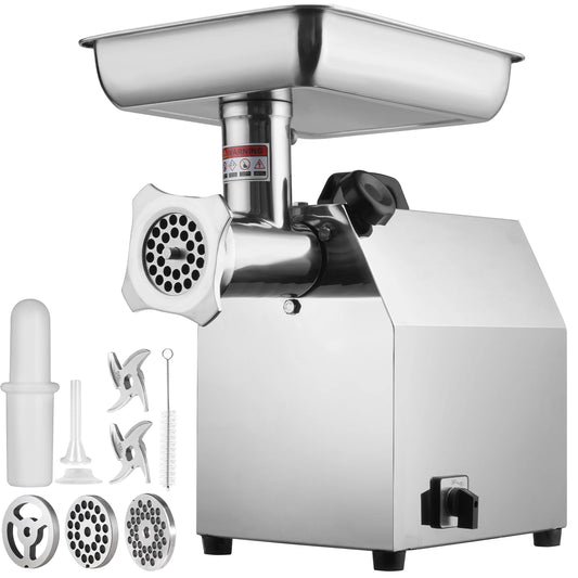 SucceBuy Electric Meat Grinder Food Processors Sausage Maker Filler Mincer Stuffer Stainless Steel with 2 Blades for Kitchen