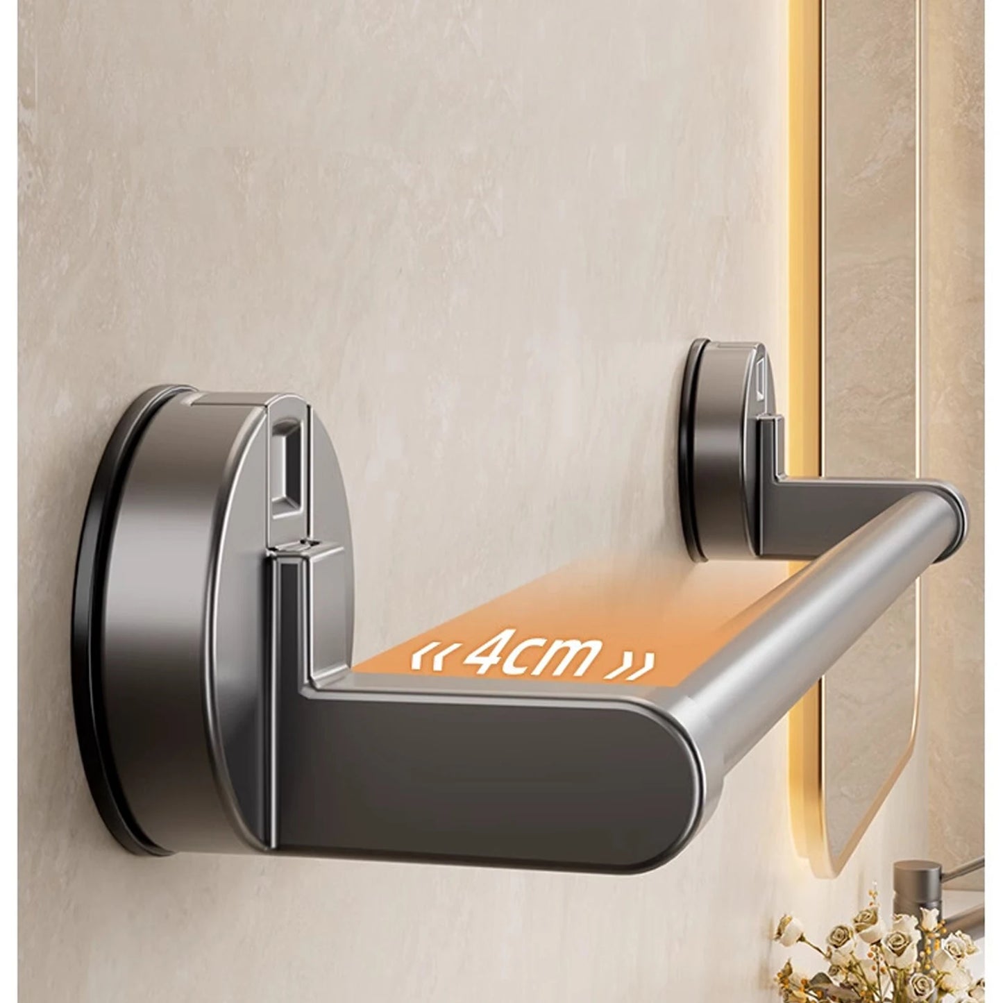 RUITHOE Suction Cup Towel Rack Wall Mount Double Bar