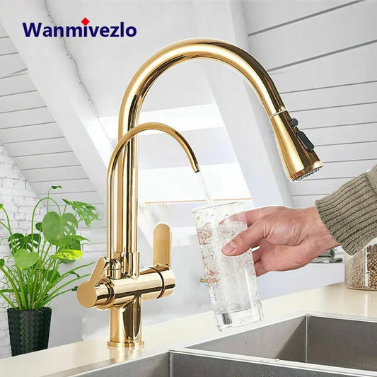 Wanmivezlo Purify Water Deck Mounted Dual Handle Faucet