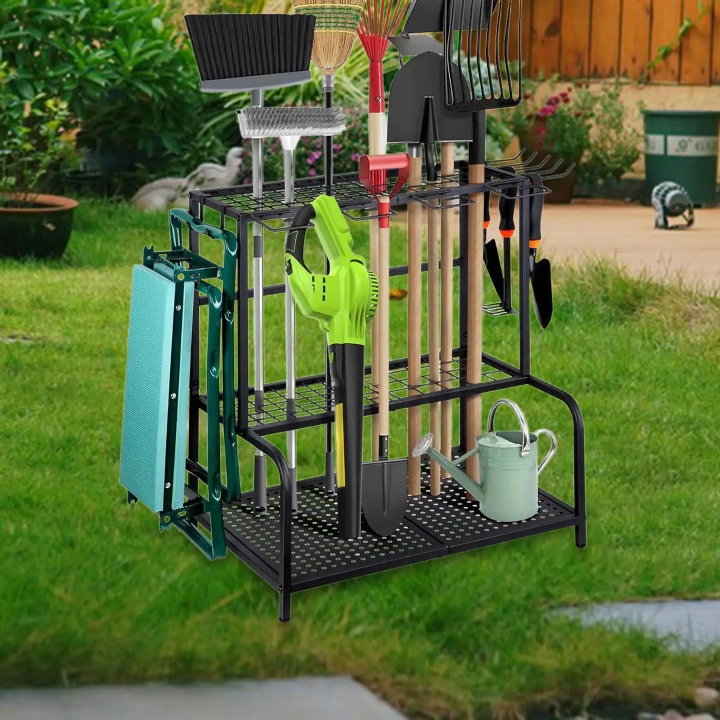 High Concerned Garden Tool Organizer Rack For Garage Yard