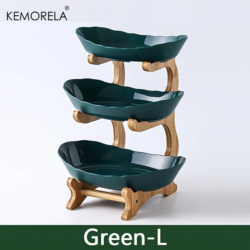 KEMORELA 2/3 Layer Fruit Plate Multi-Tier Fruit Tray