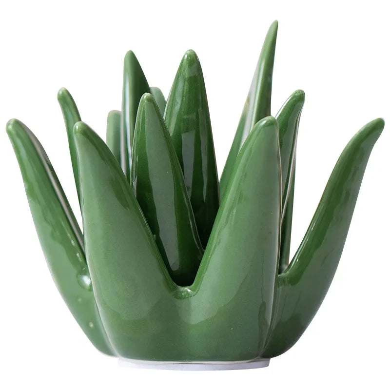 Nordic Ceramic Cactus Aloe Jewelry Earring Storage Desk Ornament