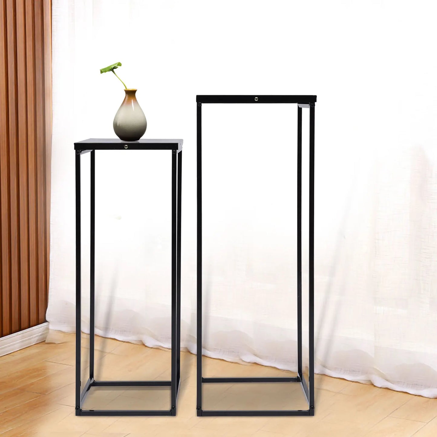 Metal Plant Stand Set Of 2 Indoor Outdoor Flower Rack