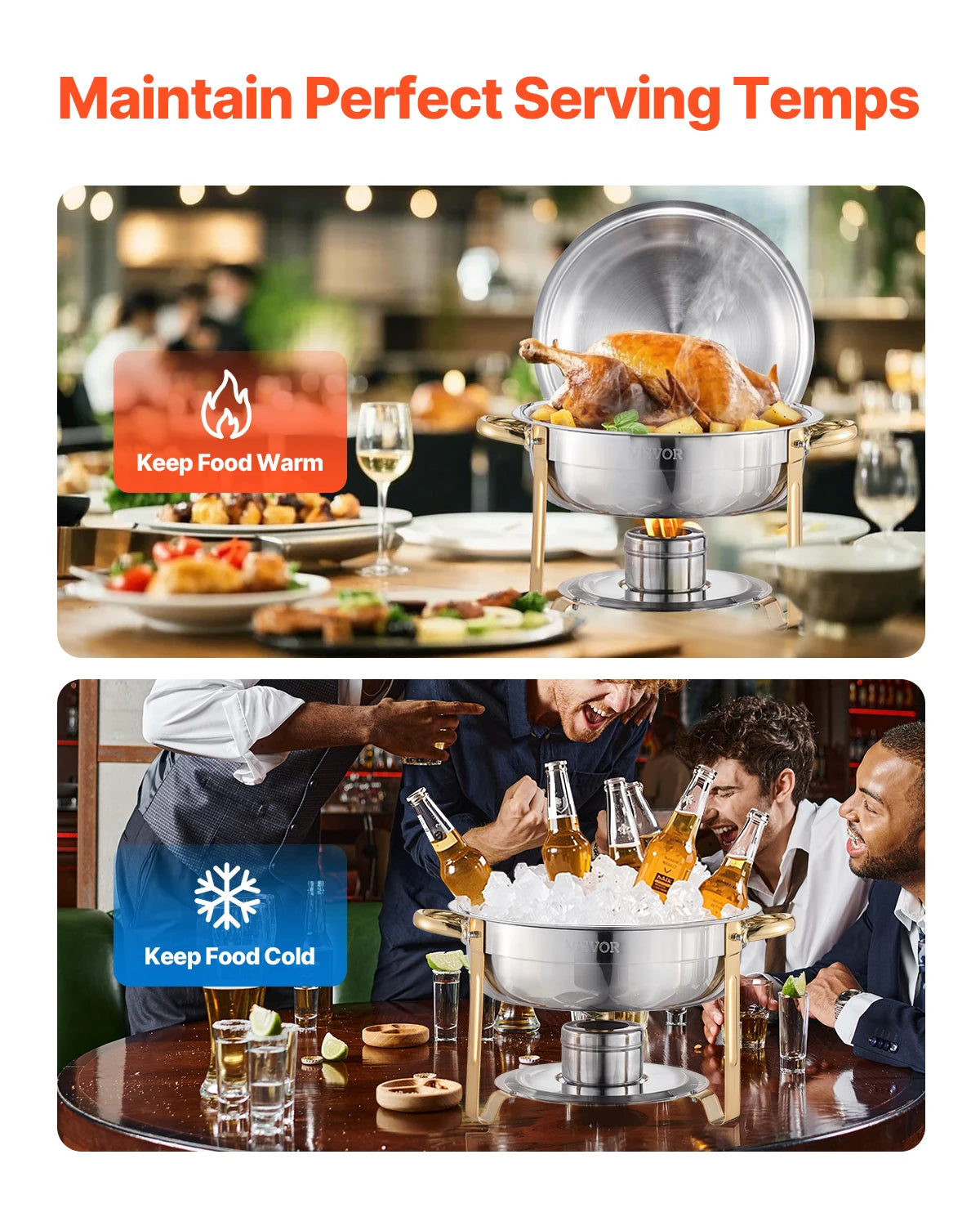 VEVOR Chafing Dish Buffet Set Stainless Steel Warmer