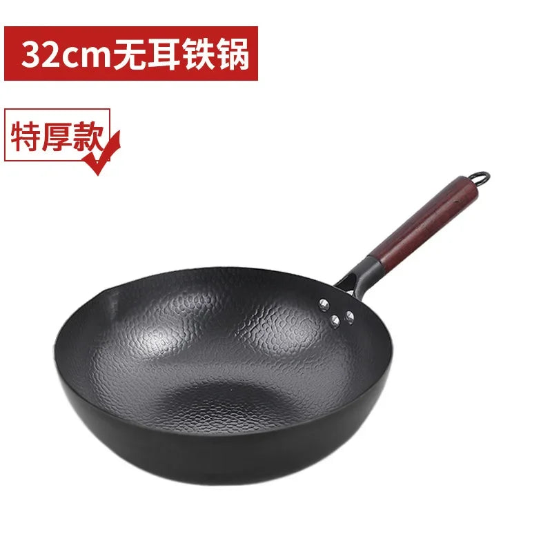 Zhangqiu Iron Wok Nonstick Flat Bottom Induction Cooking