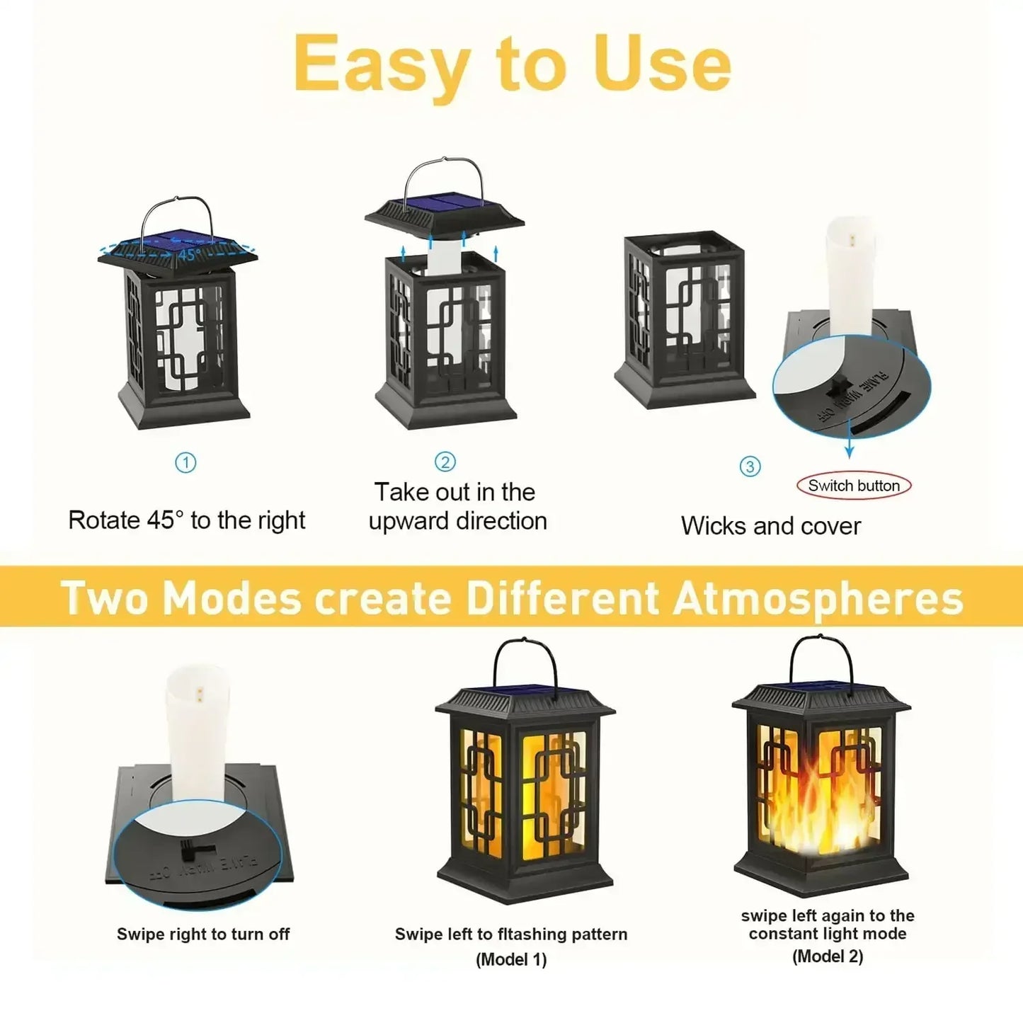 SZRSTH IP65 Solar Hanging Lantern Lights For Patio And Pathway