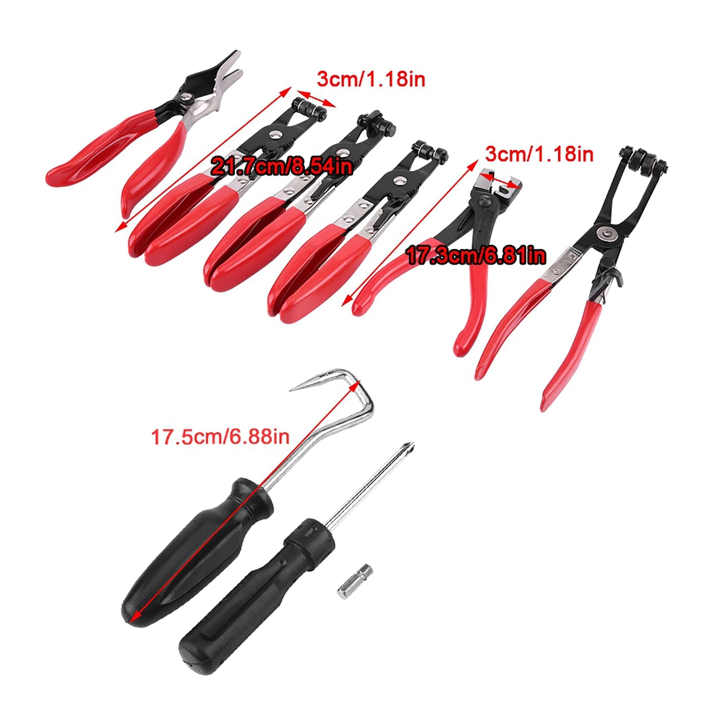 Flexible Hose Clamp Clip Plier Set Swivel Jaw Flat Angled Band Automotive Tools Hose Clamp Clip Plier Set Hose Clamp Pliers