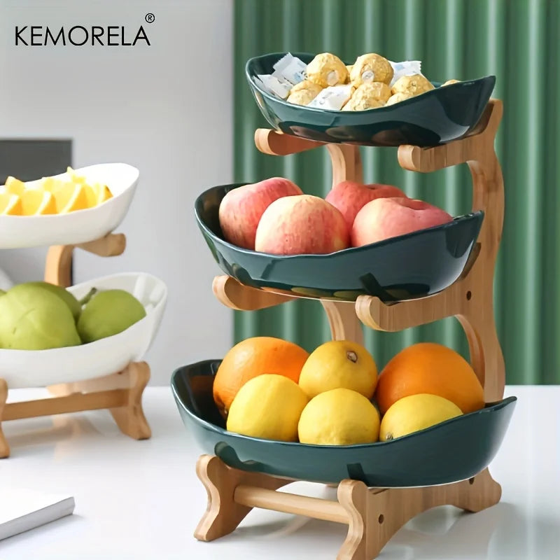 KEMORELA 2/3 Layer Fruit Plate Multi-Tier Fruit Tray