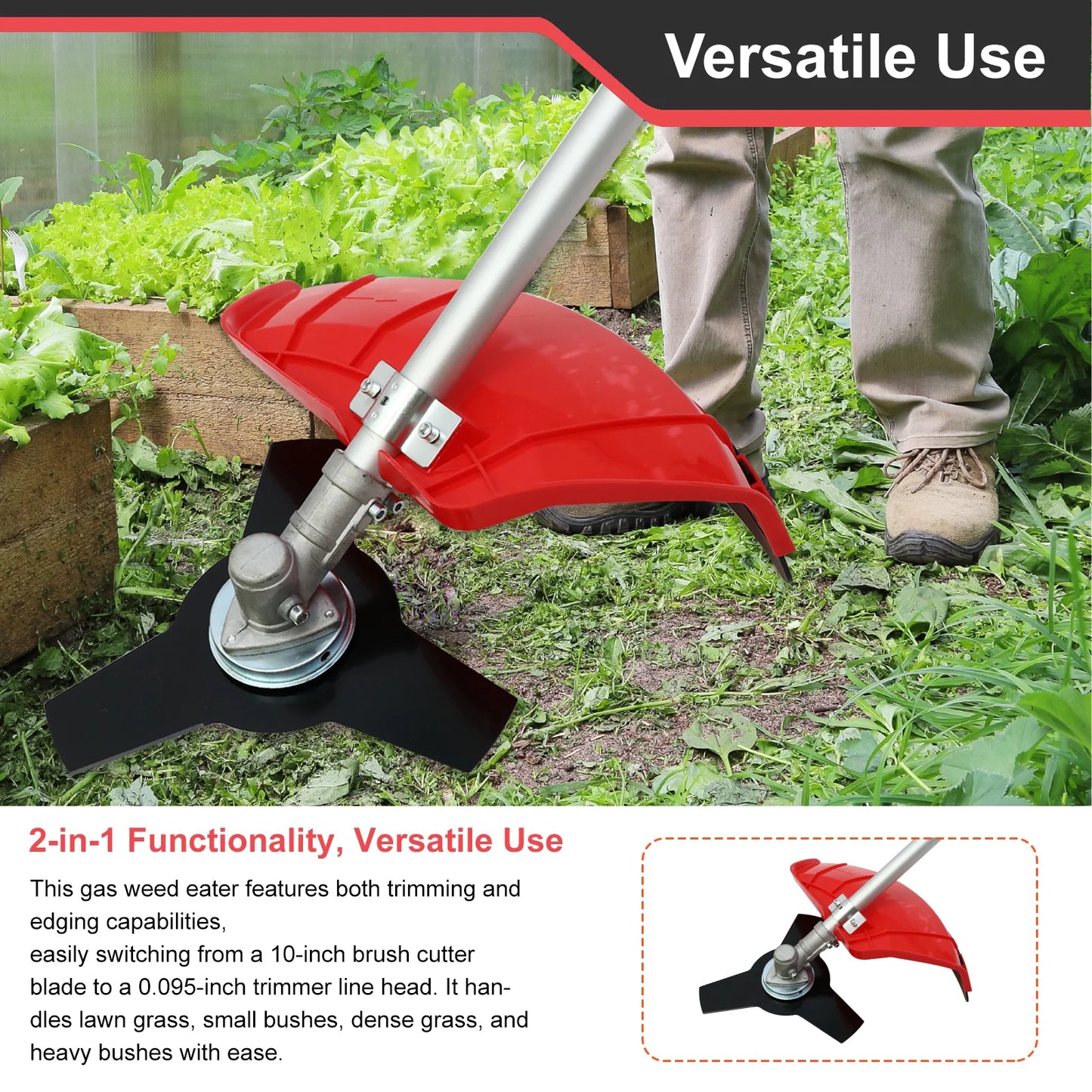 Gas Weed Eater 31cc 4 Stroke Straight Shaft Trimmer