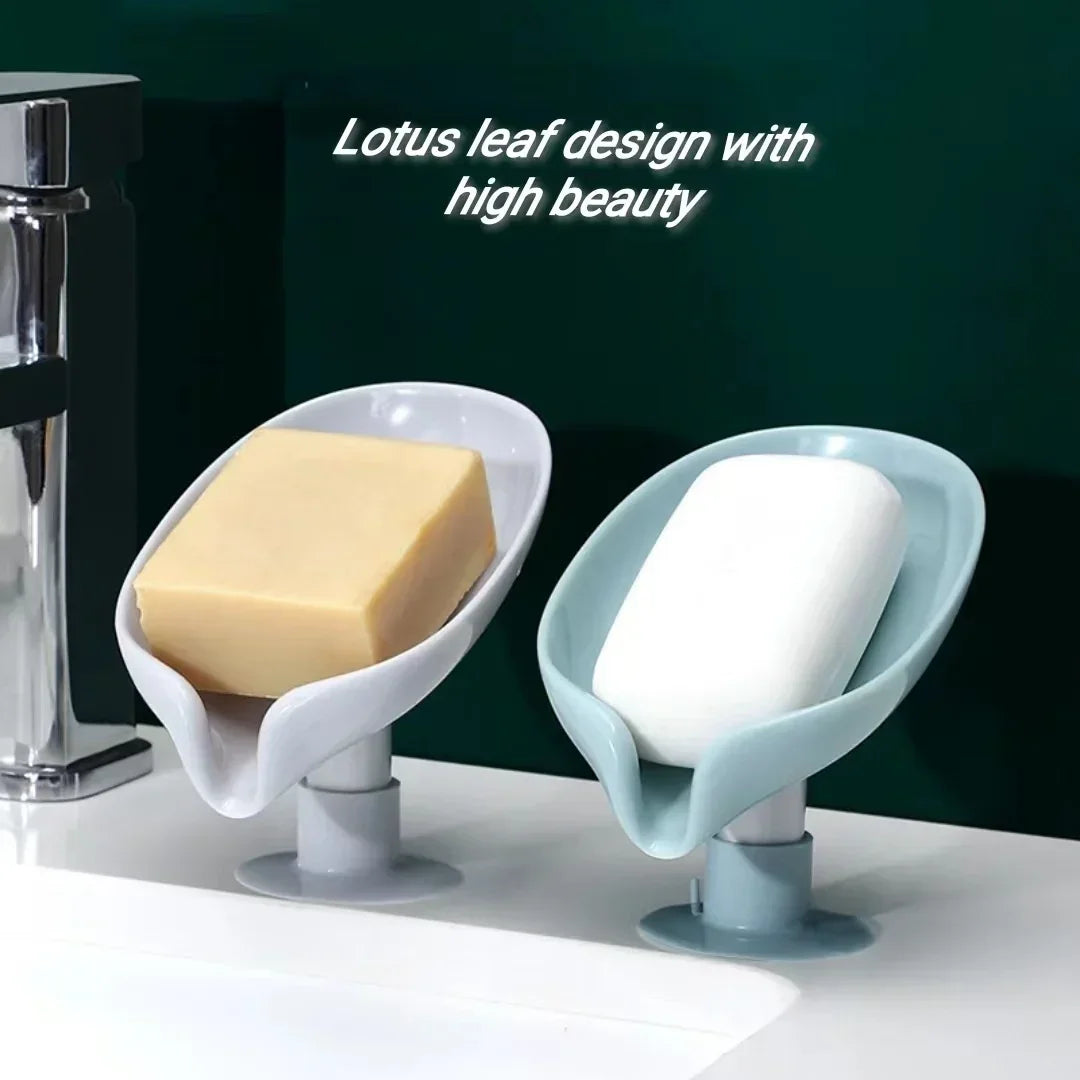 Leaf Shape Soap Box Plastic Bathroom Organizer Tray Creative