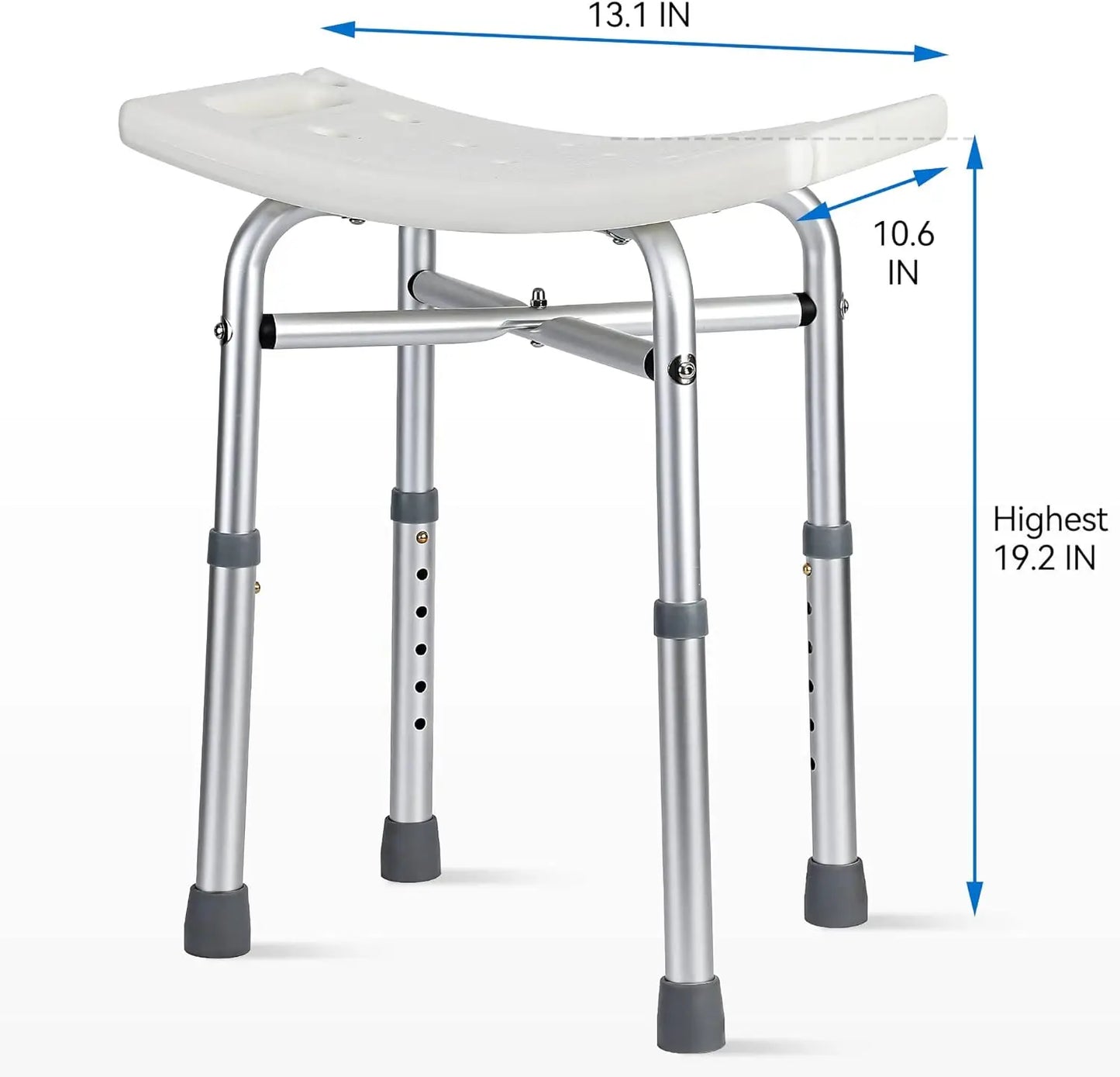 Shower Bench Shower Chair for Bathroom Bathtub with Adjustable Height  X-Supports Legs, 350 lb Capacity Slip Resistant  ﻿