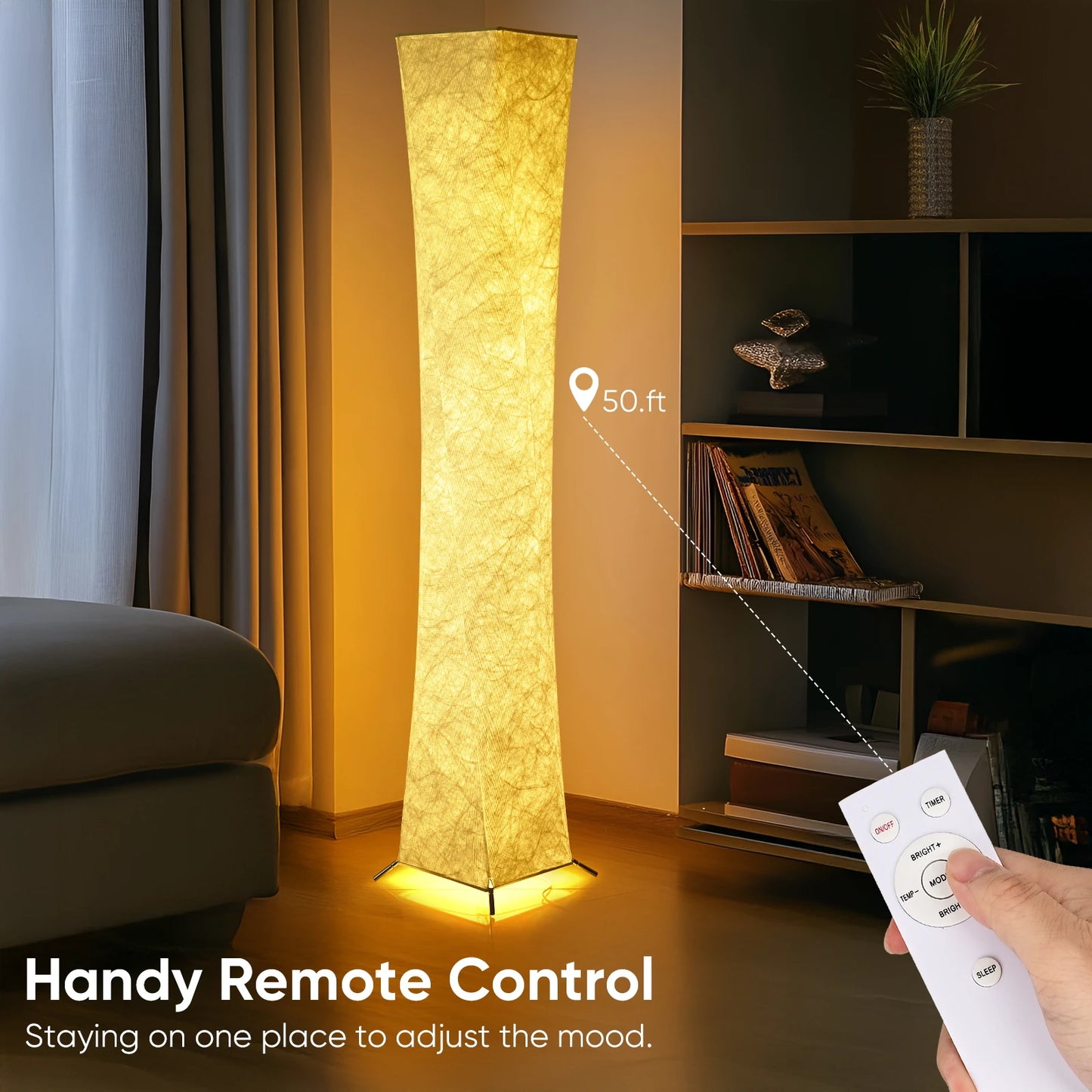 Slim Soft Light Floor Lamp LED With Tyvek Fabric Shade