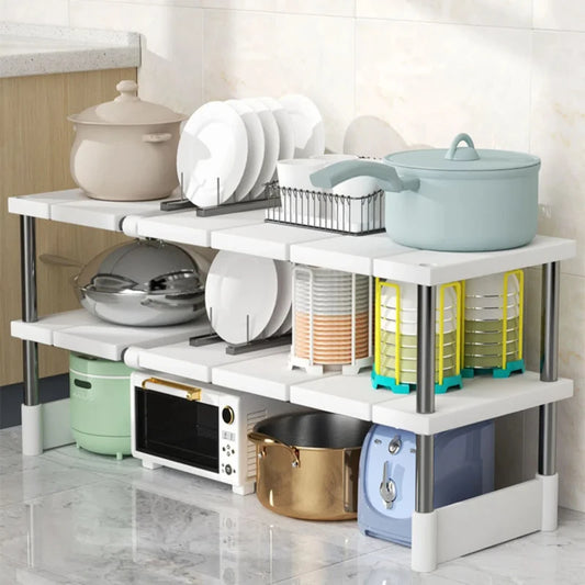 Orio Retractable Under Sink Shelf 2 Layer Kitchen Storage
