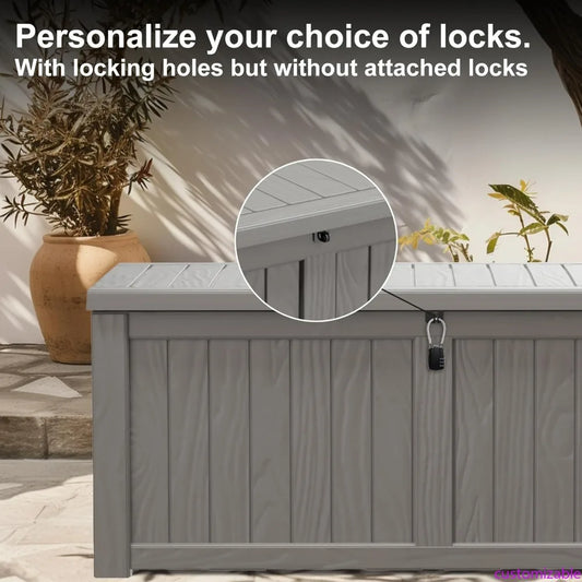 XMSJ Resin Deck Box Lockable Outdoor Storage For Patio