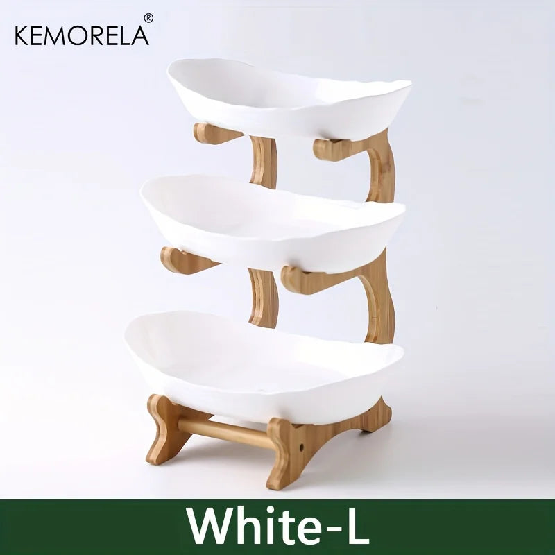 KEMORELA 2/3 Layer Fruit Plate Multi-Tier Fruit Tray