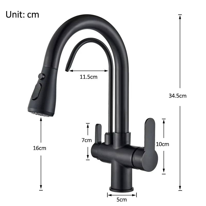 Wanmivezlo Purify Water Kitchen Faucet Deck Dual Handle