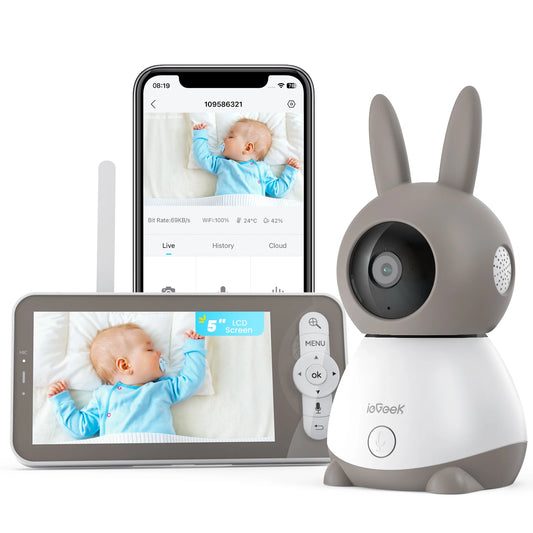 IEGEEK 2K Baby Surveillance Camera 360 PTZ Monitor HD