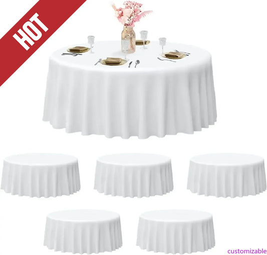 XMSJ Round Tablecloth Polyester For Dining And Picnic