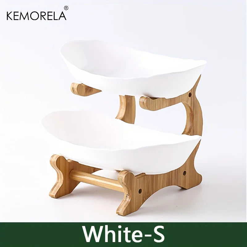 KEMORELA 2/3 Layer Fruit Plate Multi-Tier Fruit Tray