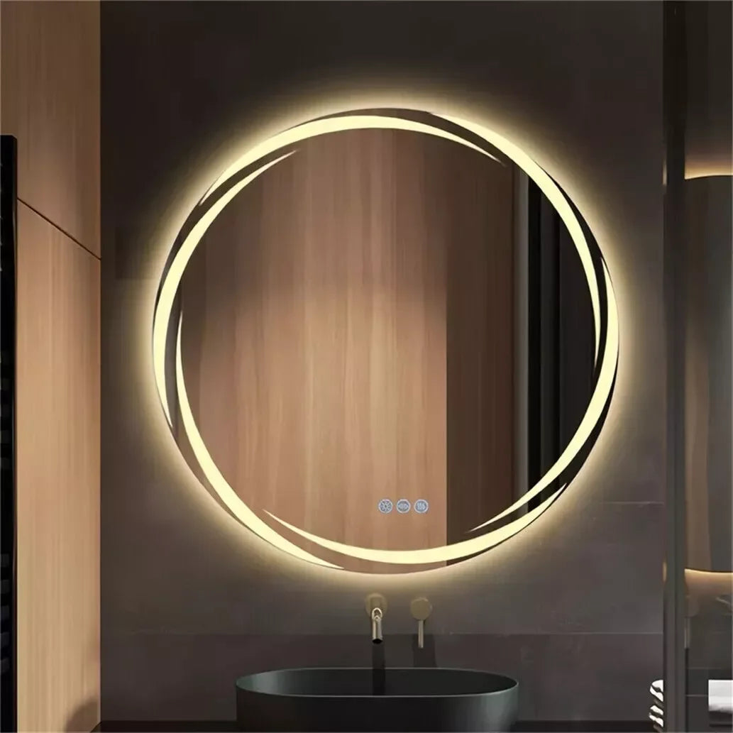 LUVODIC Circle Illuminated Backlit Bathroom Mirror LED Anti Fog