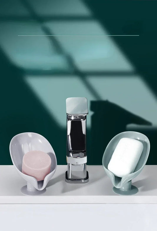 Leaf Shape Soap Box Plastic Bathroom Organizer Tray Creative