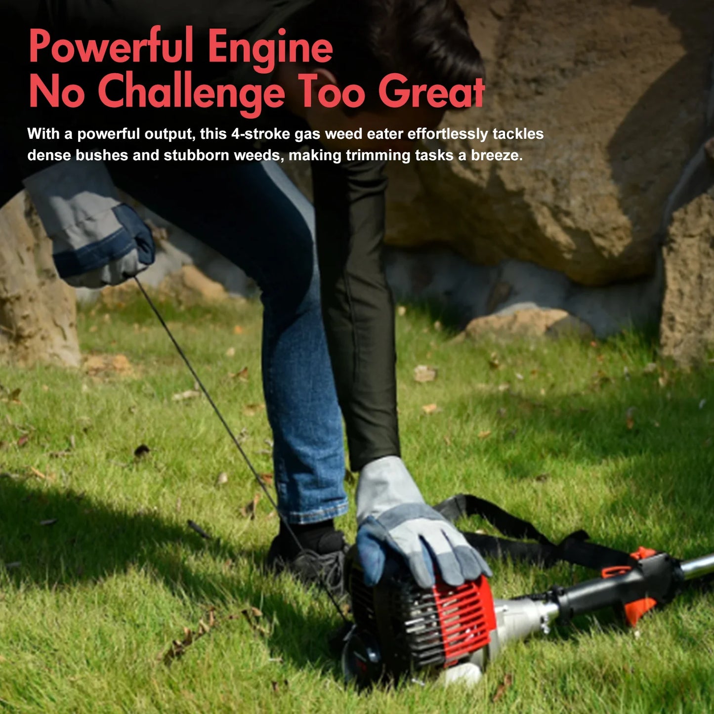 Gas Weed Eater 31cc 4 Stroke Straight Shaft Trimmer