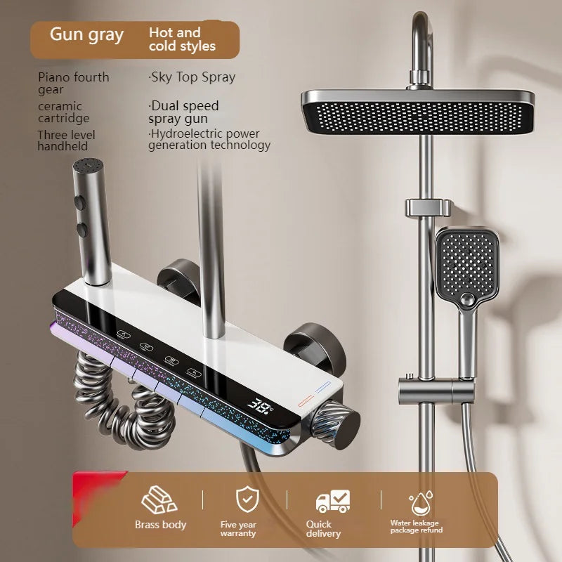 Yuki Digital Display Shower Set With Starry Sky Light