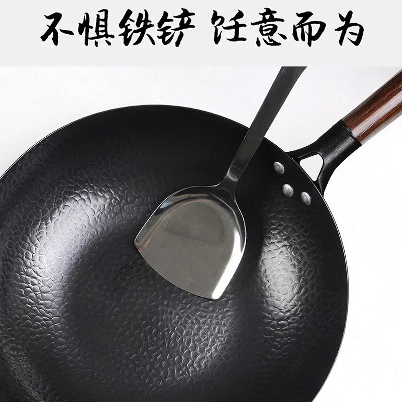 Zhangqiu Iron Wok Nonstick Flat Bottom Induction Cooking