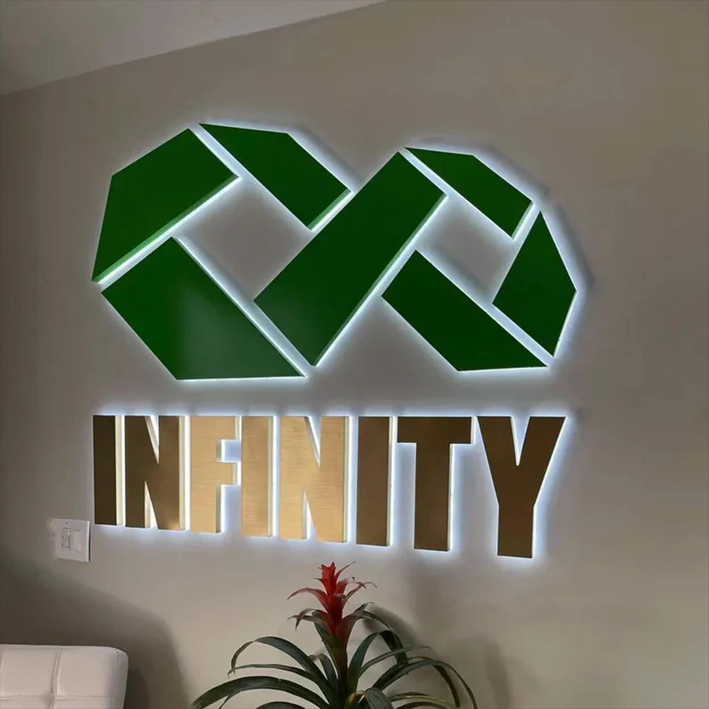Custom 3D Backlit LED Metal Sign for Beauty Salon Indoor