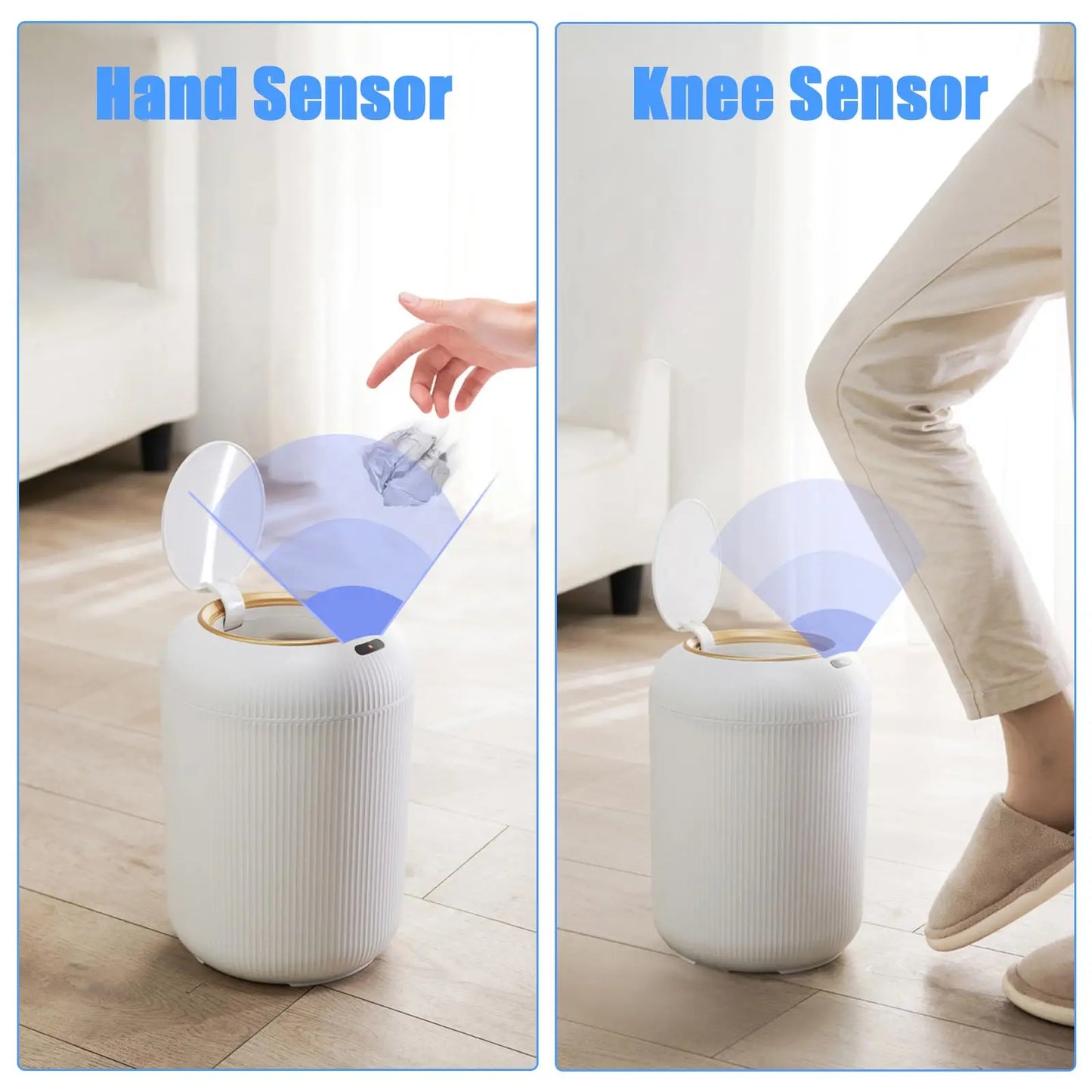 NONECN Automatic Motion Sensor Trash Can With Lid Plastic