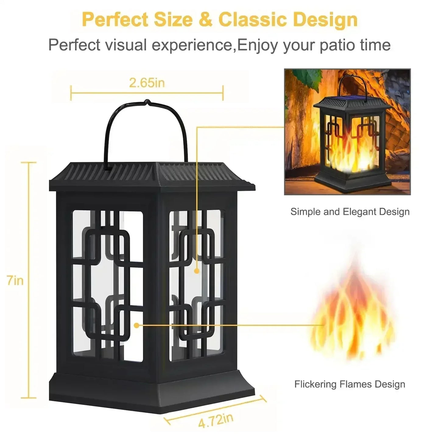 SZRSTH IP65 Solar Hanging Lantern Lights For Patio And Pathway