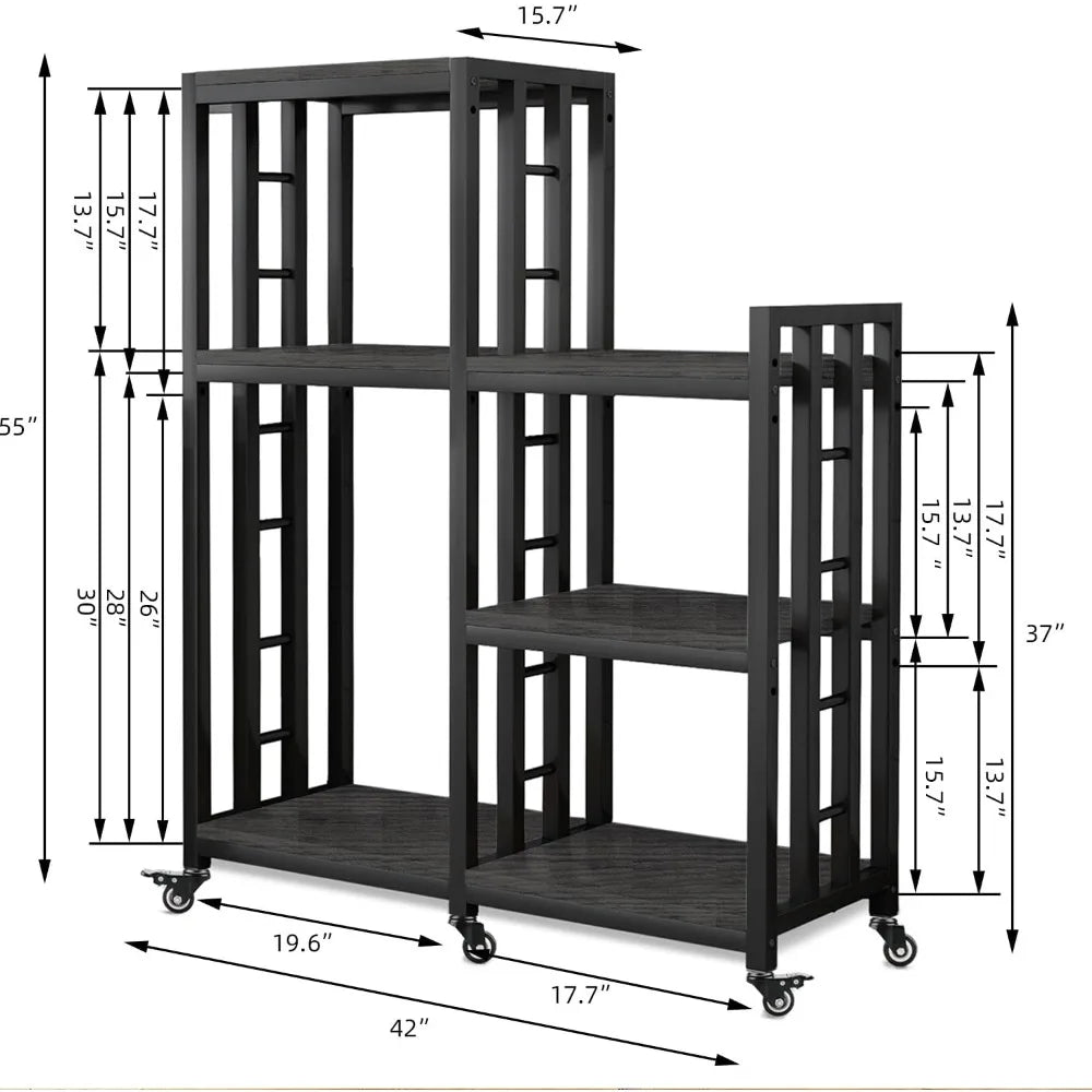 BRIGHTSHOW Free Standing Baker Rack With Wheels Kitchen