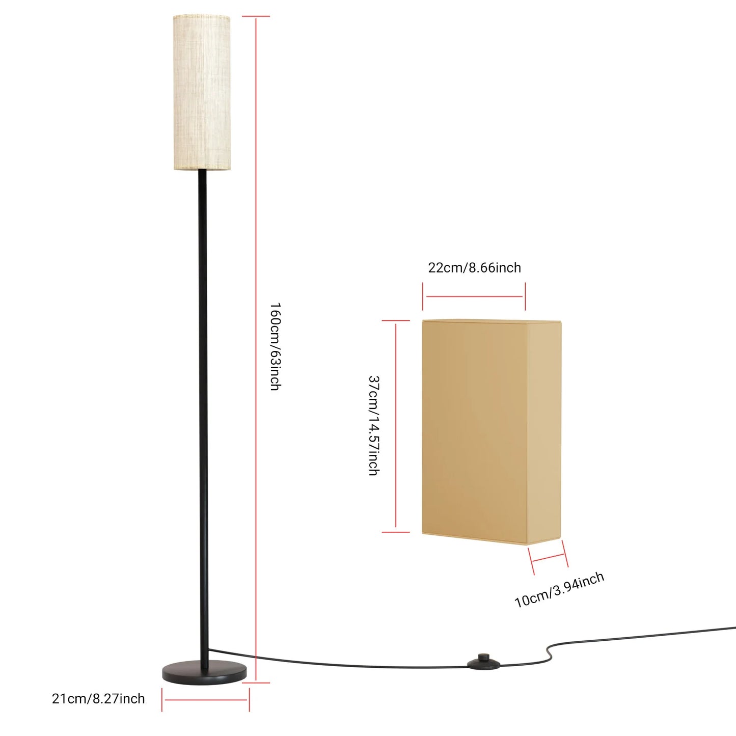 1PC 63 - inch Modern RGB Floor Lamp with Voice Control: Dimmable, Ideal for Bedroom/Party, Adjustable Warm Light