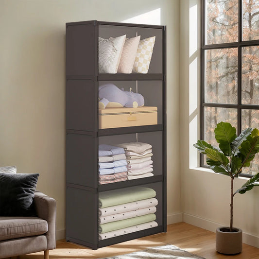 Portable Closet Wardrobe with Lid Closet Organizer Dustproof Clothes Storage Organizer Multi-layer Storage Rack for Home Bedroom